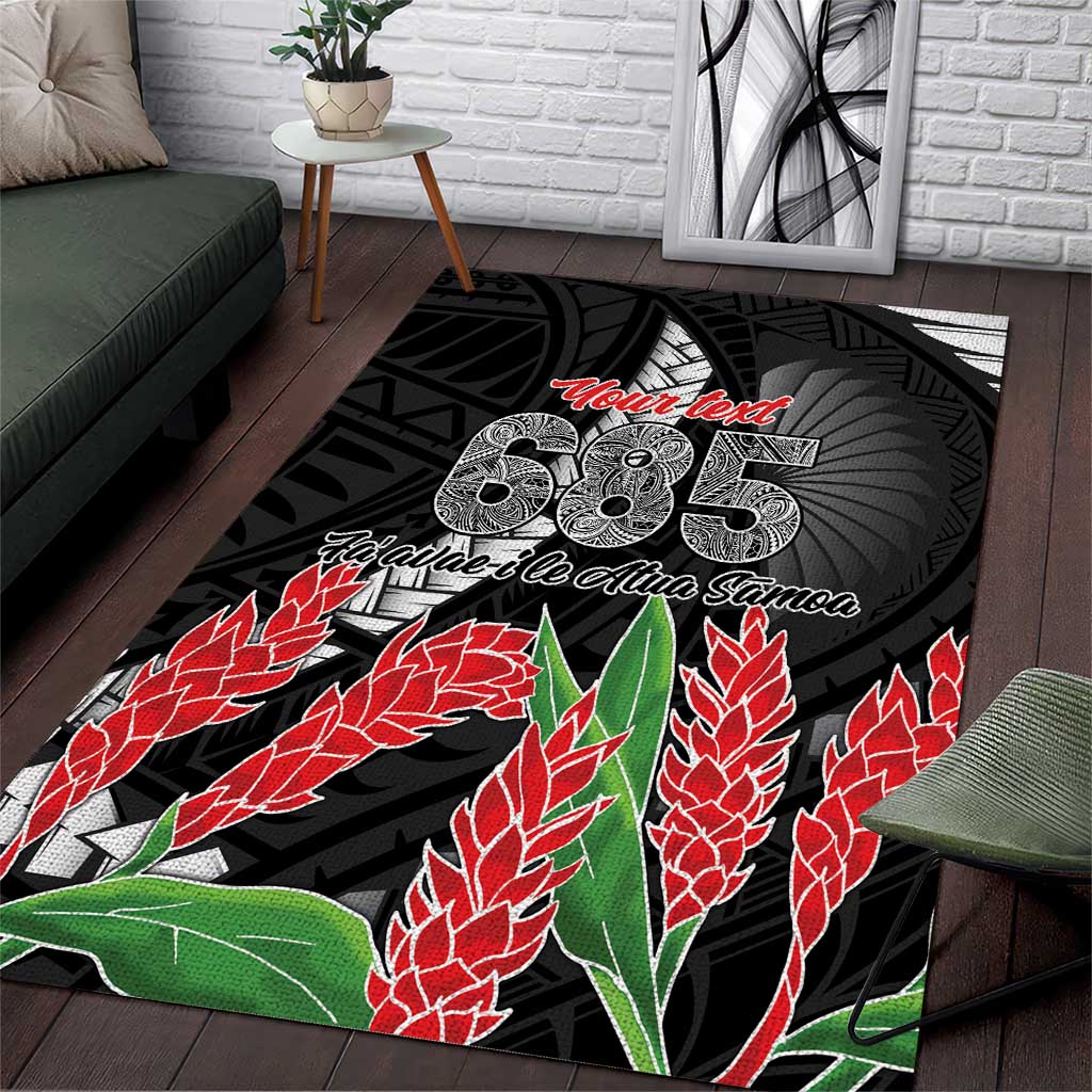 Personalised Samoa 685 Area Rug Teuila Flower With Black Samoan Tattoo