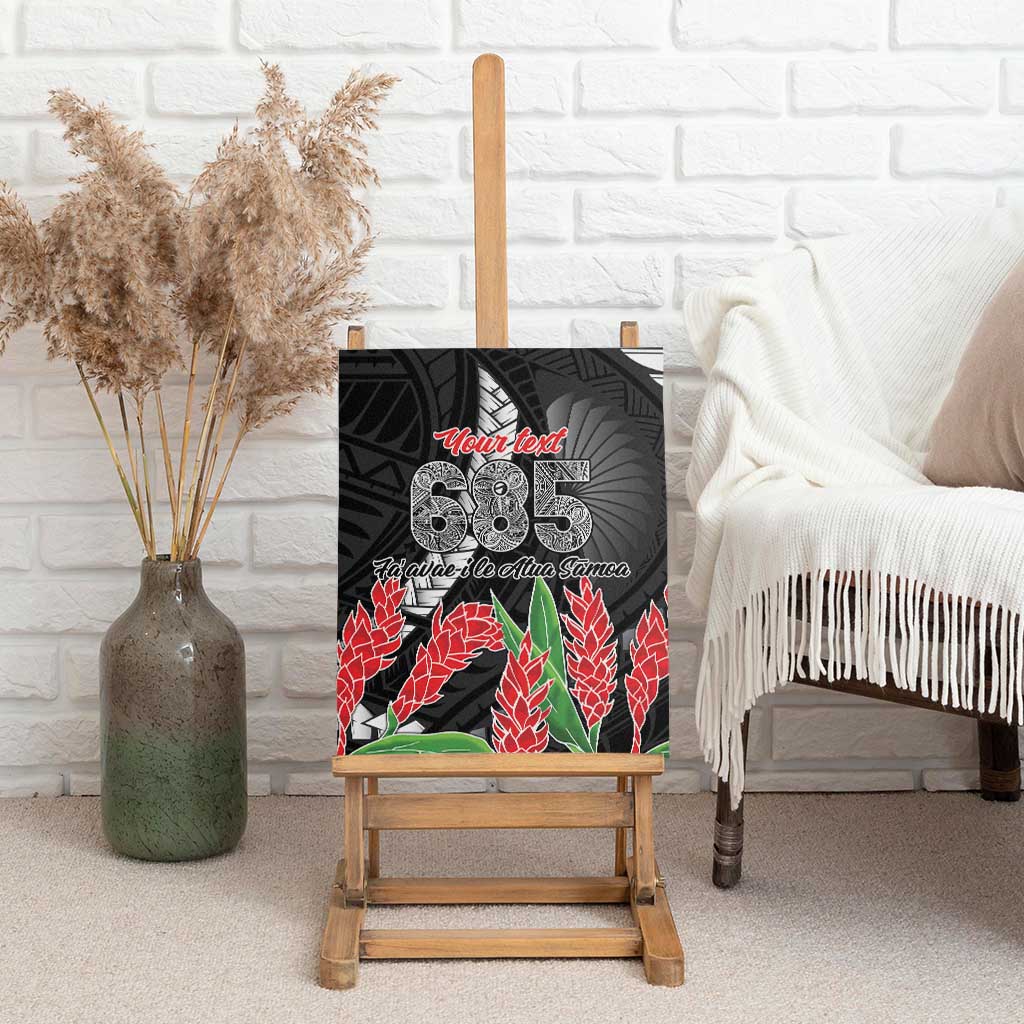 Personalised Samoa 685 Canvas Wall Art Teuila Flower With Black Samoan Tattoo