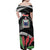Personalised Samoa 685 Family Matching Off Shoulder Maxi Dress and Hawaiian Shirt Teuila Flower With Black Samoan Tattoo