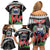 Personalised Samoa 685 Family Matching Off Shoulder Short Dress and Hawaiian Shirt Teuila Flower With Black Samoan Tattoo