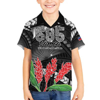 Personalised Samoa 685 Family Matching Summer Maxi Dress and Hawaiian Shirt Teuila Flower With Black Samoan Tattoo