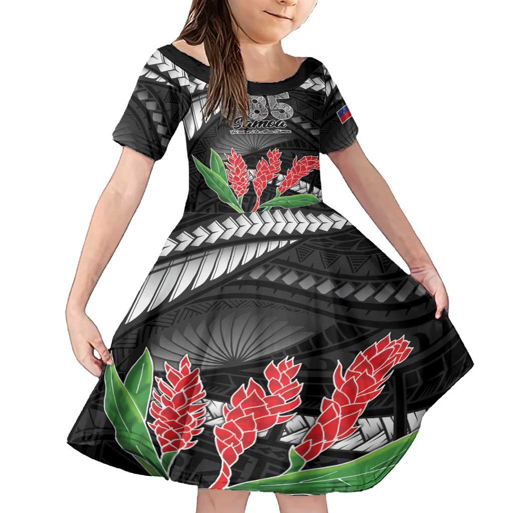 Personalised Samoa 685 Family Matching Tank Maxi Dress and Hawaiian Shirt Teuila Flower With Black Samoan Tattoo