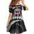 Personalised Samoa 685 Kid Short Sleeve Dress Teuila Flower With Black Samoan Tattoo