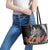 Personalised Samoa 685 Leather Tote Bag Teuila Flower With Black Samoan Tattoo