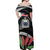 Personalised Samoa 685 Off Shoulder Maxi Dress Teuila Flower With Black Samoan Tattoo