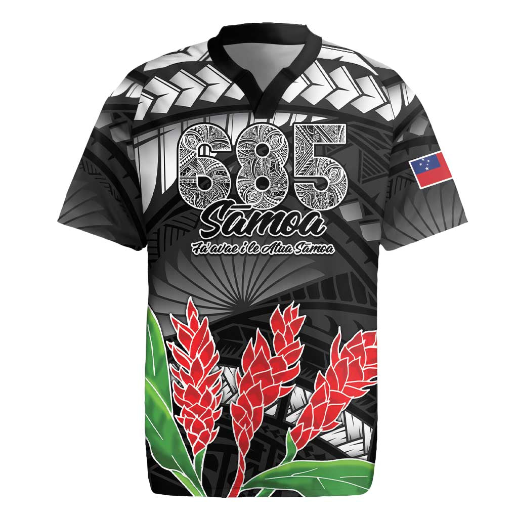 Personalised Samoa 685 Rugby Jersey Teuila Flower With Black Samoan Tattoo