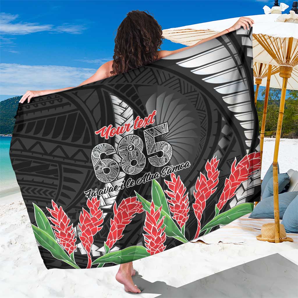 Personalised Samoa 685 Sarong Teuila Flower With Black Samoan Tattoo