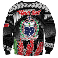 Personalised Samoa 685 Sweatshirt Teuila Flower With Black Samoan Tattoo