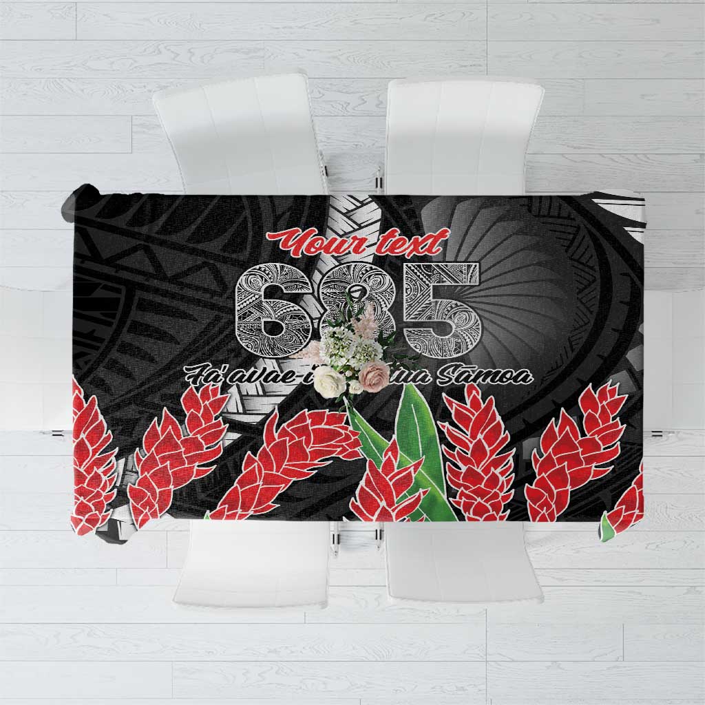 Personalised Samoa 685 Tablecloth Teuila Flower With Black Samoan Tattoo