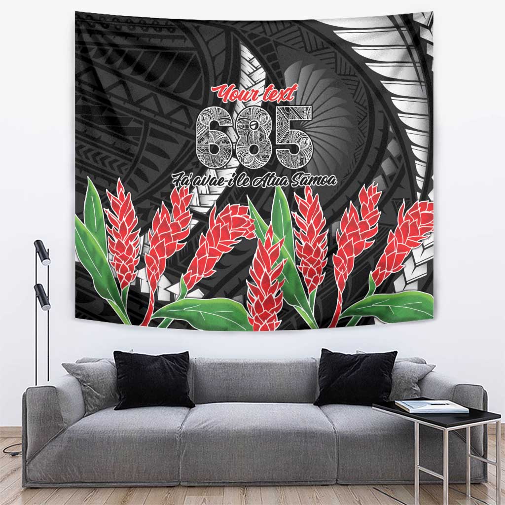 Personalised Samoa 685 Tapestry Teuila Flower With Black Samoan Tattoo