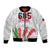 Personalised Samoa 685 Bomber Jacket Teuila Flower With White Samoan Tattoo