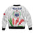 Personalised Samoa 685 Bomber Jacket Teuila Flower With White Samoan Tattoo