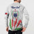 Personalised Samoa 685 Button Sweatshirt Teuila Flower With White Samoan Tattoo