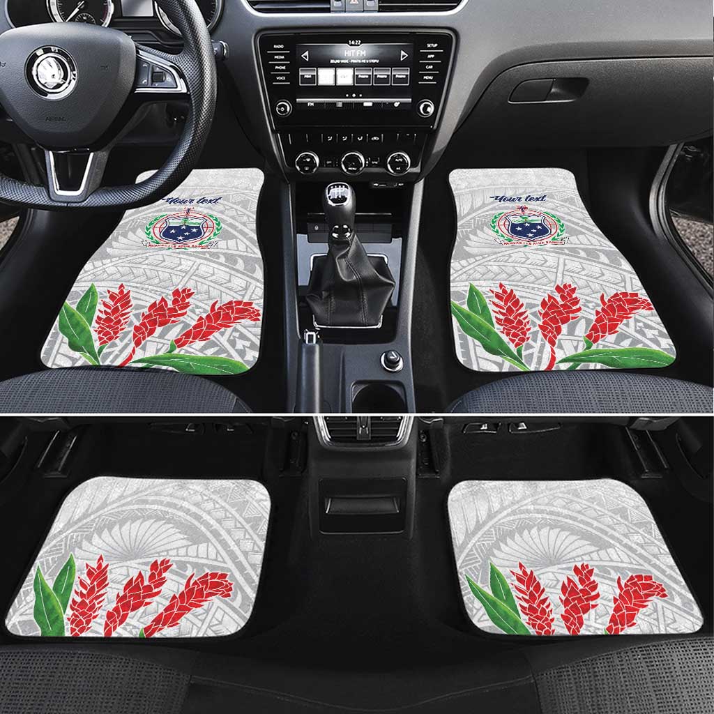 Personalised Samoa 685 Car Mats Teuila Flower With White Samoan Tattoo