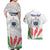 Personalised Samoa 685 Couples Matching Off Shoulder Maxi Dress and Hawaiian Shirt Teuila Flower With White Samoan Tattoo