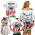 Personalised Samoa 685 Family Matching Off Shoulder Short Dress and Hawaiian Shirt Teuila Flower With White Samoan Tattoo