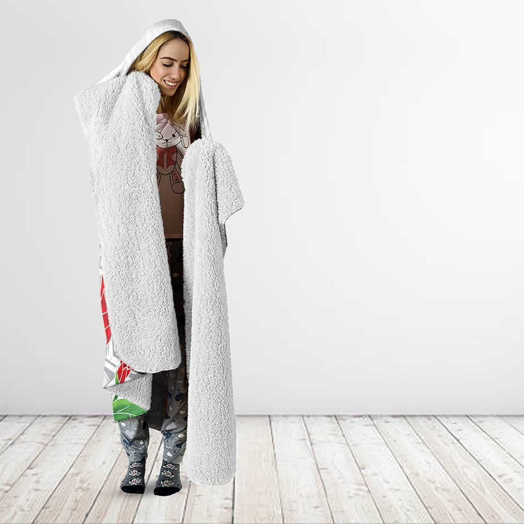 Personalised Samoa 685 Hooded Blanket Teuila Flower With White Samoan Tattoo