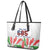 Personalised Samoa 685 Leather Tote Bag Teuila Flower With White Samoan Tattoo
