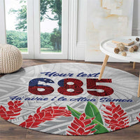 Personalised Samoa 685 Round Carpet Teuila Flower With White Samoan Tattoo