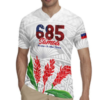 Personalised Samoa 685 Rugby Jersey Teuila Flower With White Samoan Tattoo