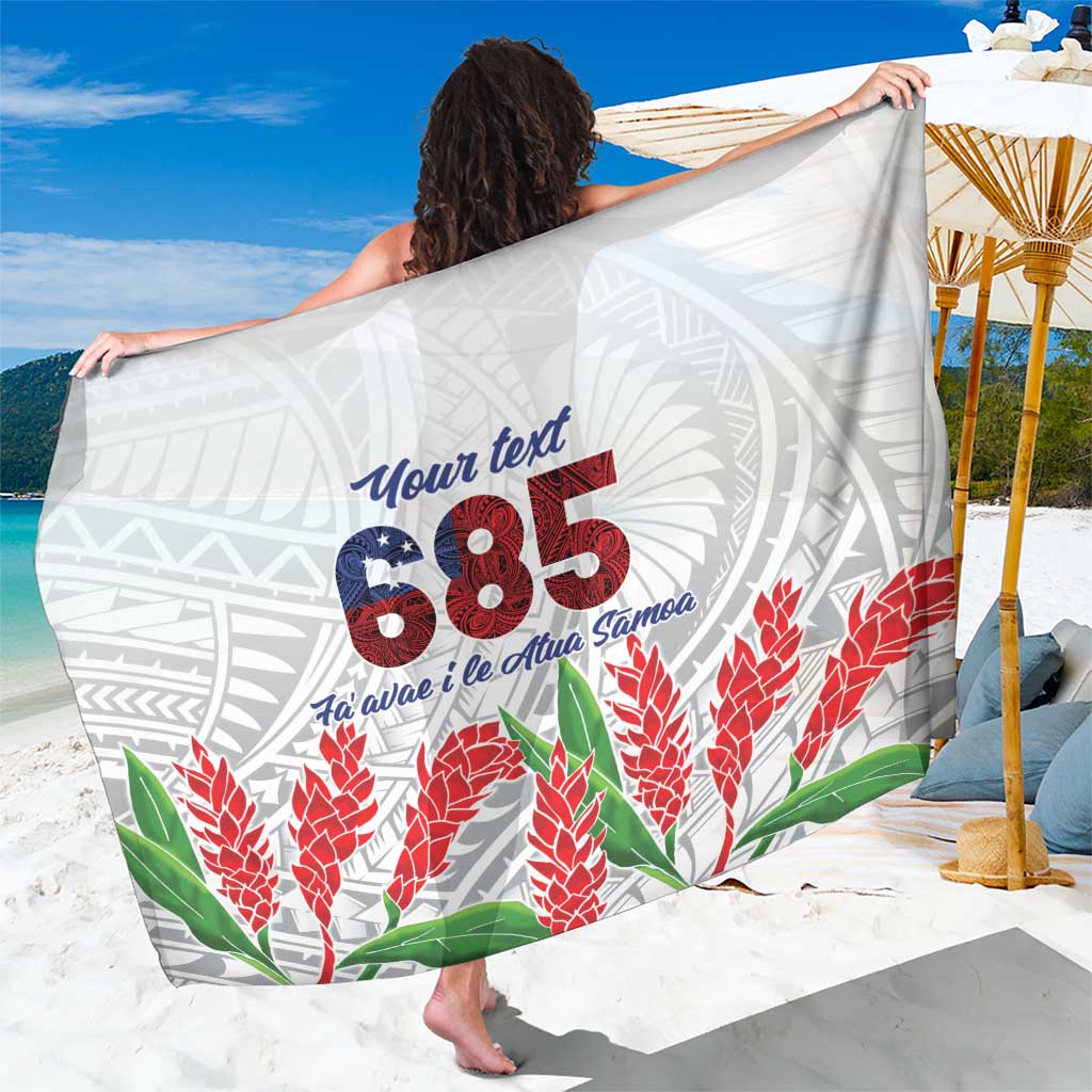 Personalised Samoa 685 Sarong Teuila Flower With White Samoan Tattoo