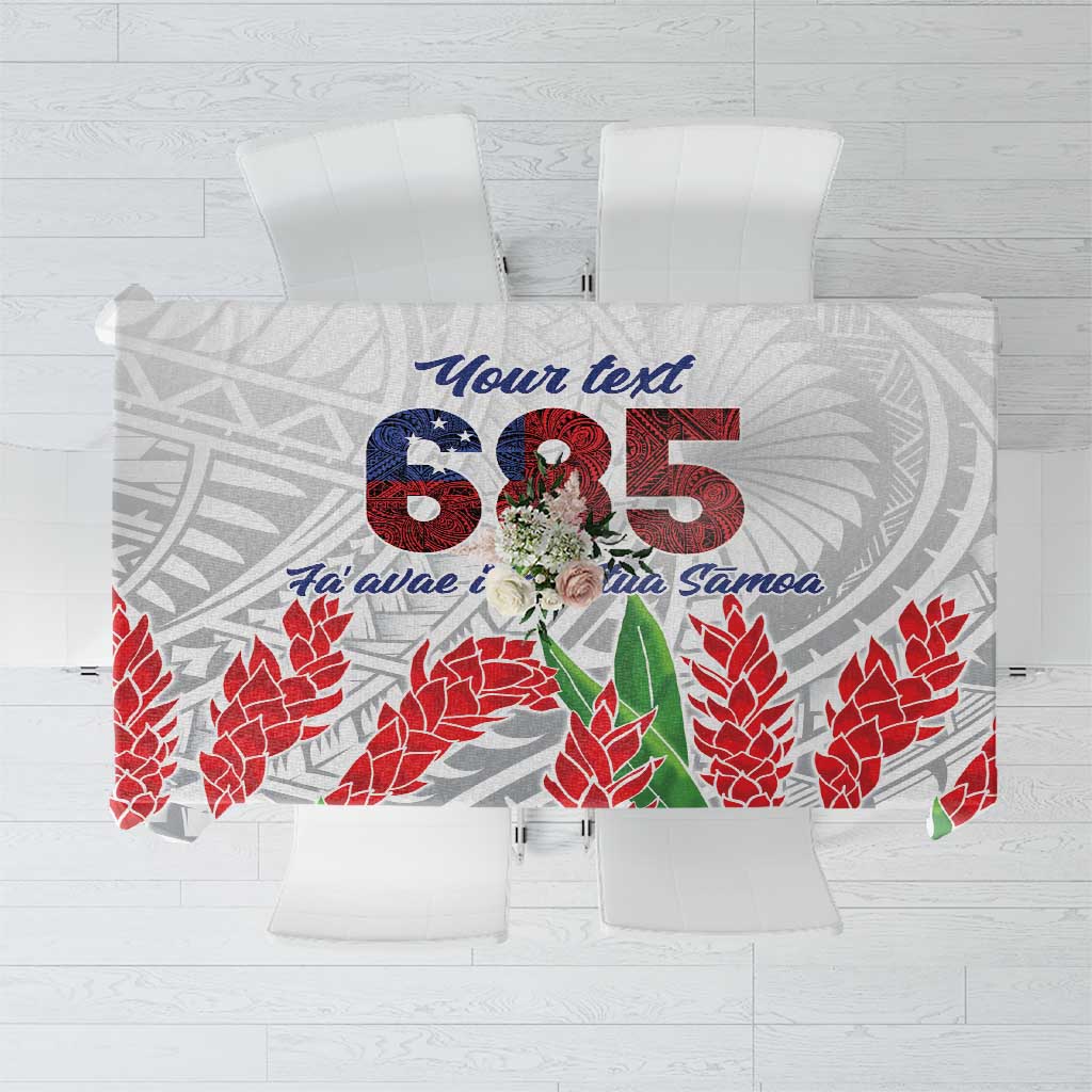 Personalised Samoa 685 Tablecloth Teuila Flower With White Samoan Tattoo