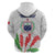 Personalised Samoa 685 Zip Hoodie Teuila Flower With White Samoan Tattoo