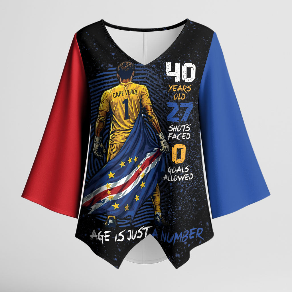 Cape Verde Goalkeeper Personalized Kimono Sleeve Blouse 40 Years Old 27 Shots Zero Goals Vintage