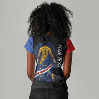 Cape Verde Goalkeeper Personalized Women V-Neck T-Shirt 40 Years Old 27 Shots Zero Goals Vintage
