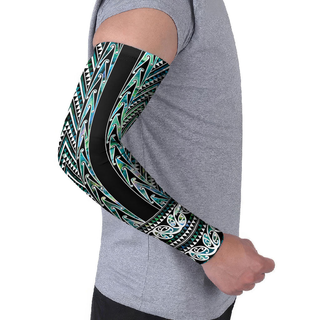 New Zealand Maori Niho Taniwha Arm Sleeves Papua Shell - Mangopare Puhoro Pattern