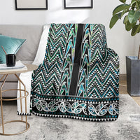 New Zealand Maori Niho Taniwha Blanket Papua Shell - Mangopare Puhoro Pattern