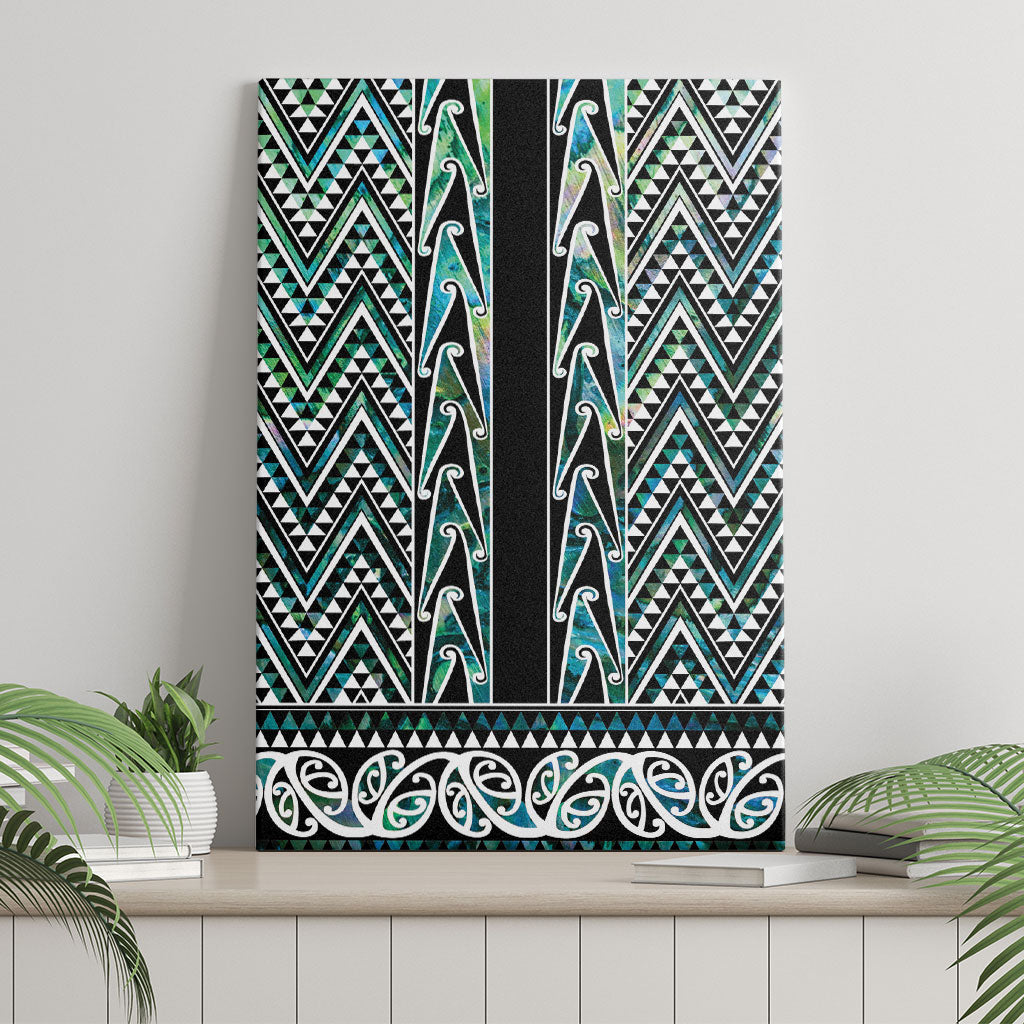 New Zealand Maori Niho Taniwha Canvas Wall Art Papua Shell - Mangopare Puhoro Pattern