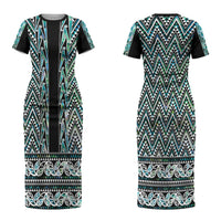 New Zealand Maori Niho Taniwha Couples Matching Short Sleeve Bodycon Dress and Hawaiian Shirt Papua Shell - Mangopare Puhoro Pattern LT9 - Polynesian Pride