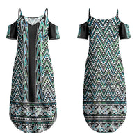 New Zealand Maori Niho Taniwha Couples Matching Summer Maxi Dress and Hawaiian Shirt Papua Shell - Mangopare Puhoro Pattern LT9 - Polynesian Pride