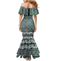 New Zealand Maori Niho Taniwha Family Matching Mermaid Dress and Hawaiian Shirt Papua Shell - Mangopare Puhoro Pattern