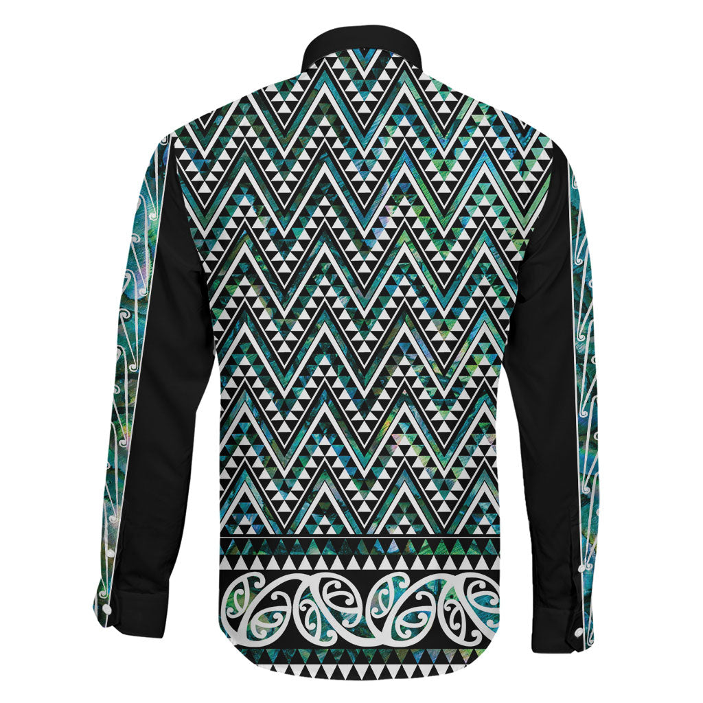 New Zealand Maori Niho Taniwha Family Matching Off The Shoulder Long Sleeve Dress and Hawaiian Shirt Papua Shell - Mangopare Puhoro Pattern