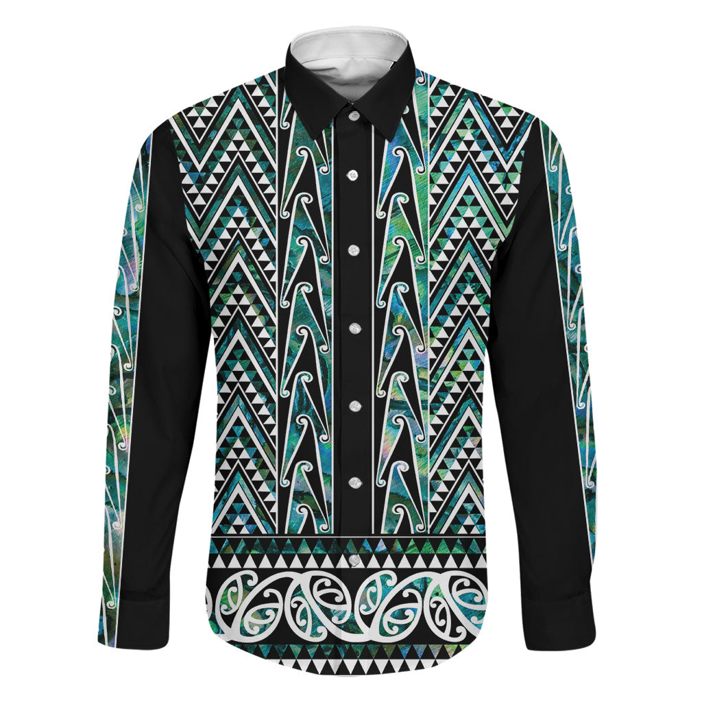 New Zealand Maori Niho Taniwha Family Matching Off Shoulder Maxi Dress and Hawaiian Shirt Papua Shell - Mangopare Puhoro Pattern
