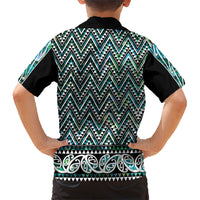 New Zealand Maori Niho Taniwha Family Matching Puletasi and Hawaiian Shirt Papua Shell - Mangopare Puhoro Pattern