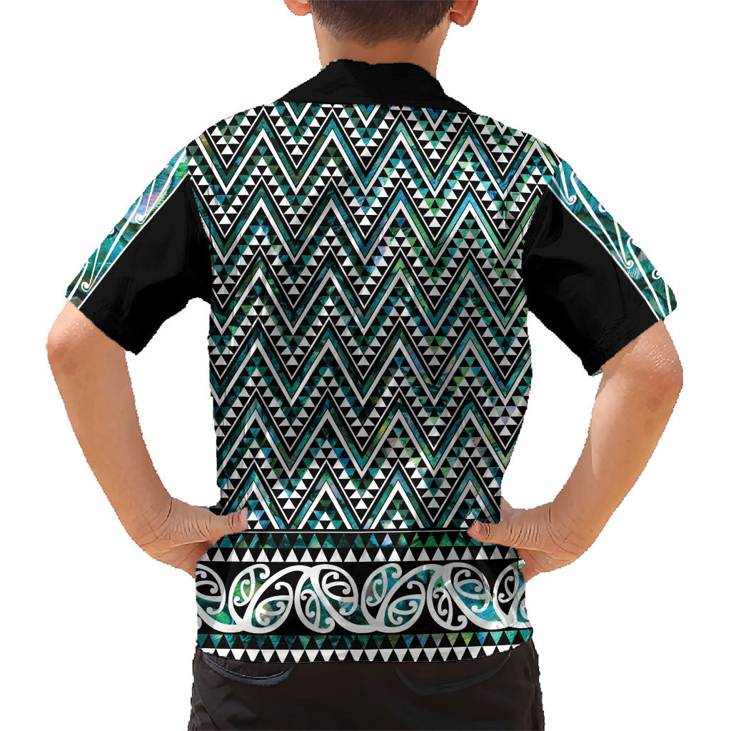 New Zealand Maori Niho Taniwha Family Matching Short Sleeve Bodycon Dress and Hawaiian Shirt Papua Shell - Mangopare Puhoro Pattern