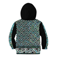 New Zealand Maori Niho Taniwha Kid Hoodie Papua Shell - Mangopare Puhoro Pattern