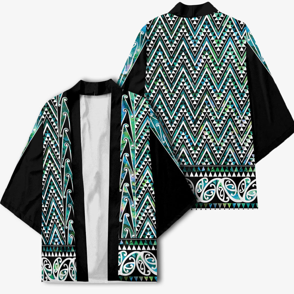New Zealand Maori Niho Taniwha Kimono Papua Shell - Mangopare Puhoro Pattern