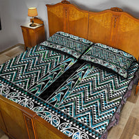 New Zealand Maori Niho Taniwha Quilt Bed Set Papua Shell - Mangopare Puhoro Pattern