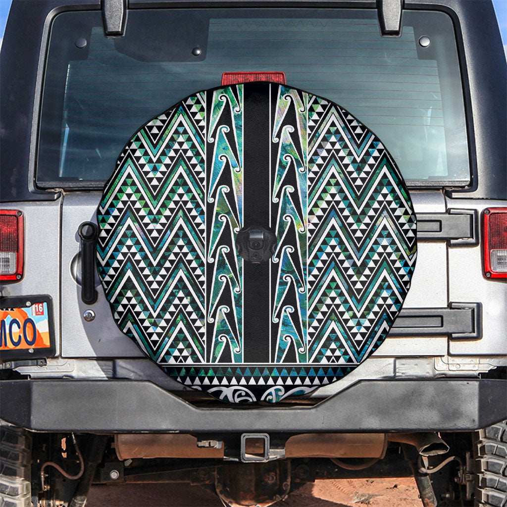 New Zealand Maori Niho Taniwha Spare Tire Cover Papua Shell - Mangopare Puhoro Pattern