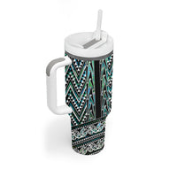 New Zealand Maori Niho Taniwha Tumbler With Handle Papua Shell - Mangopare Puhoro Pattern