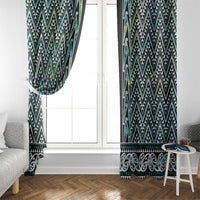 New Zealand Maori Niho Taniwha Window Curtain Papua Shell - Mangopare Puhoro Pattern