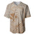 Hawaii Monk Seal and Map Baseball Jersey Polynesian Kanaka Maoli Beige Vibe