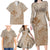 Hawaii Monk Seal and Map Family Matching Long Sleeve Bodycon Dress and Hawaiian Shirt Polynesian Kanaka Maoli Beige Vibe