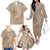 Hawaii Monk Seal and Map Family Matching Off The Shoulder Long Sleeve Dress and Hawaiian Shirt Polynesian Kanaka Maoli Beige Vibe