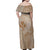 Hawaii Monk Seal and Map Family Matching Off Shoulder Maxi Dress and Hawaiian Shirt Polynesian Kanaka Maoli Beige Vibe