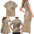 Hawaii Monk Seal and Map Family Matching Short Sleeve Bodycon Dress and Hawaiian Shirt Polynesian Kanaka Maoli Beige Vibe